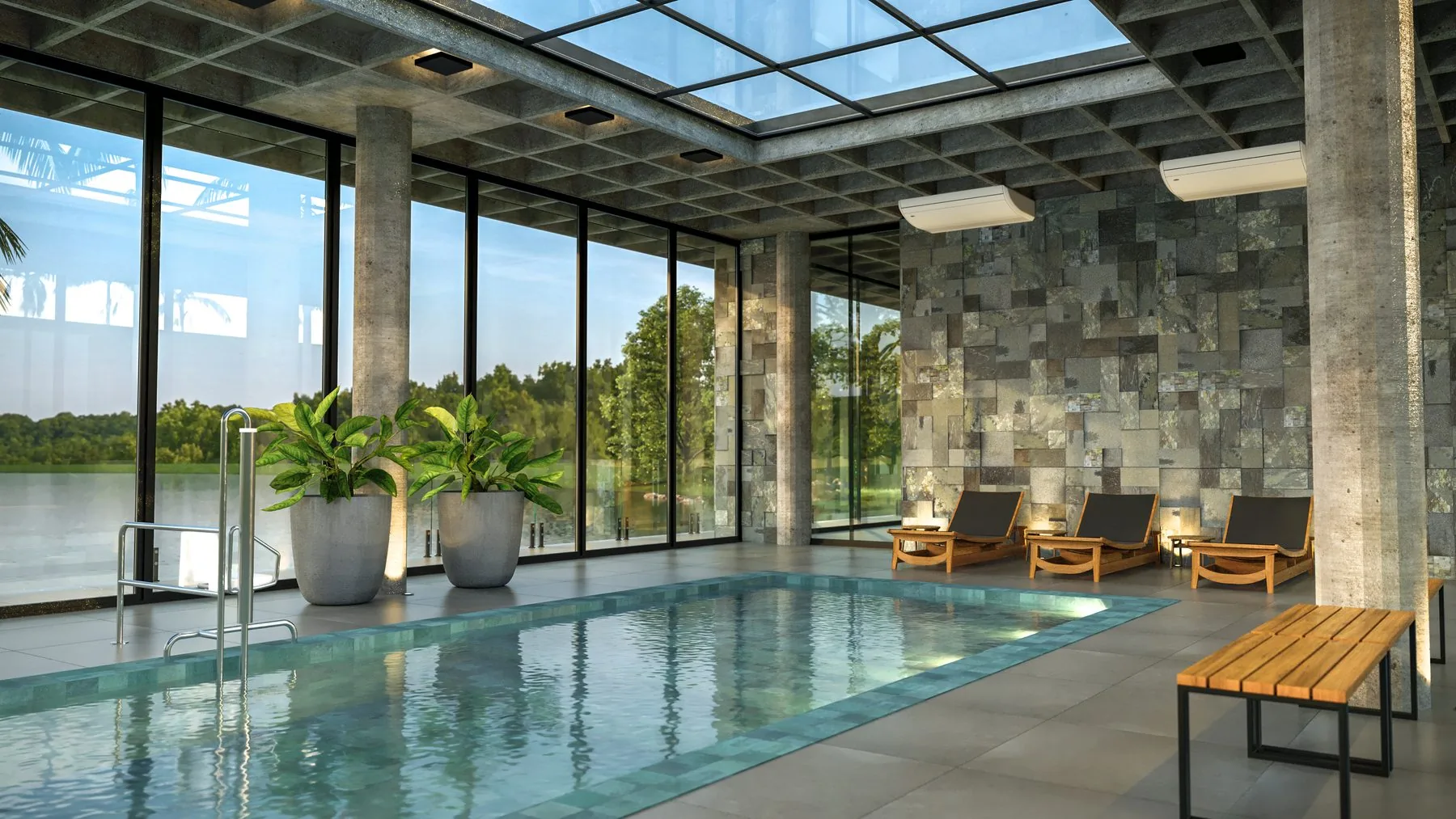 Render da piscina do Itaara Reserve